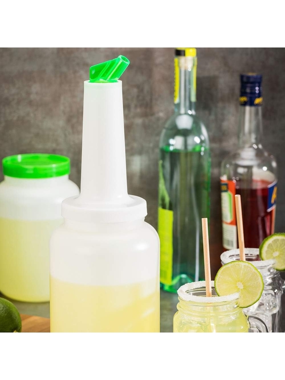 White and Green Pouring Syrup Dispenser - Home Dining